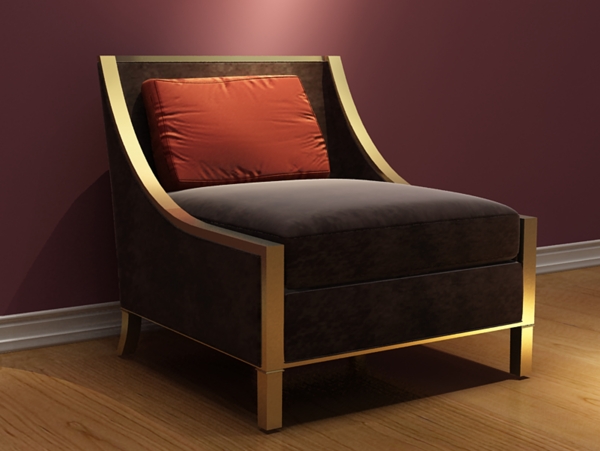 金色边框沙发家具装饰模具模型