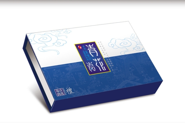 青花瓷包装盒含源文件平面图图片