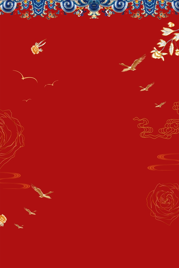 中国风简约红色春节背景设计