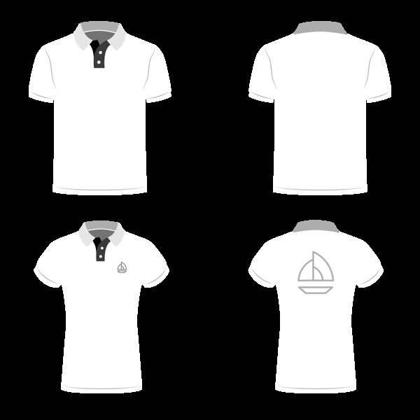 白色T恤衫模板免抠png透明图层素材