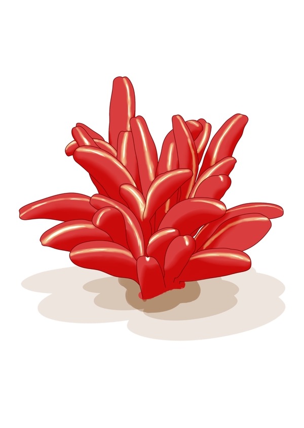 手绘红色多肉植物素材背景装饰元素