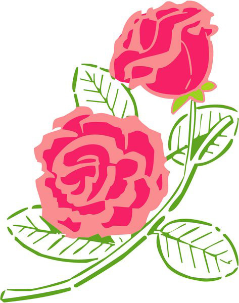 位图色彩优雅植物花卉少女装印花免费素材