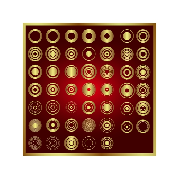 金色矢量花纹系列19圆圈