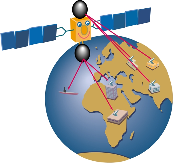 插画工业地球卫星科技
