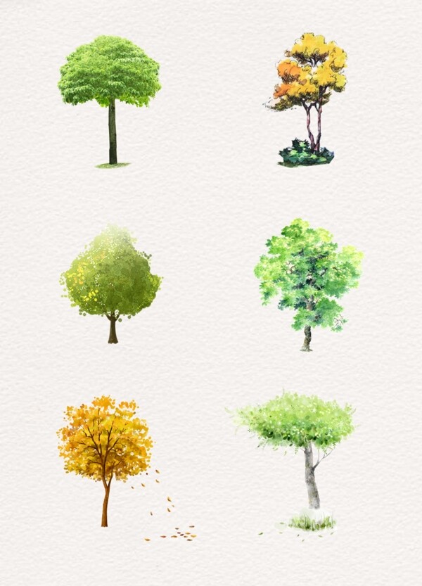 彩绘彩色树木