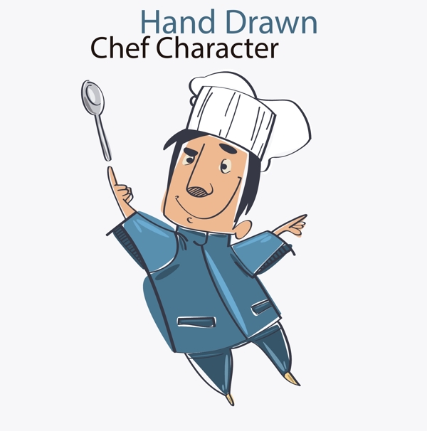 卡通手绘厨师角色
