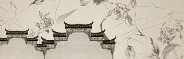 中式建筑马头墙海报背景