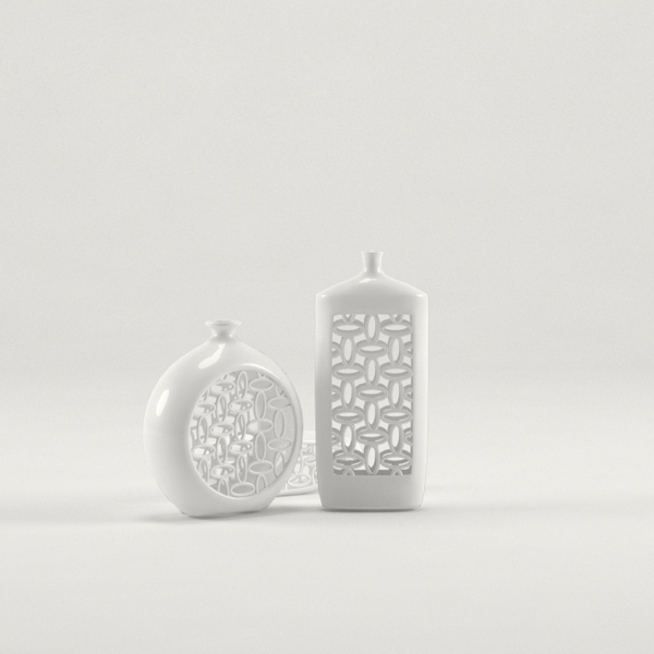 室内摆件装饰镂空陶瓷花瓶3d模型