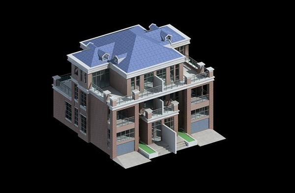 MAX复式别墅3D模型设计