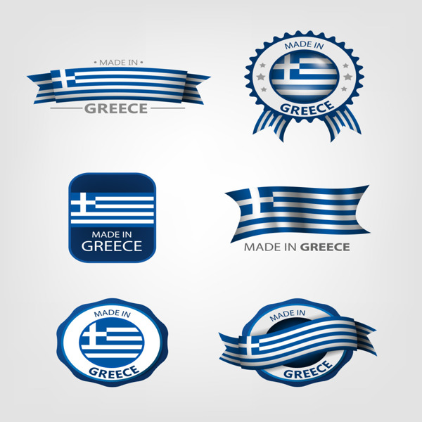 各式创意希腊国旗元素矢量