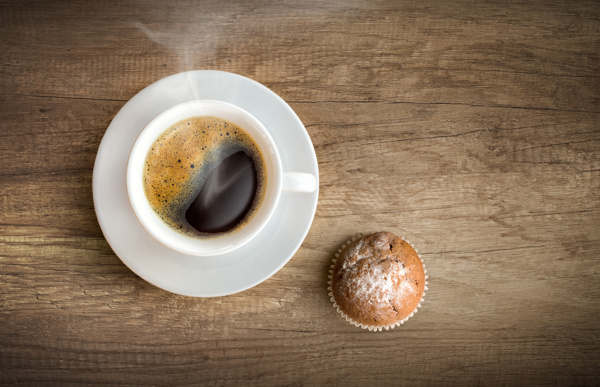 咖啡与面包图片