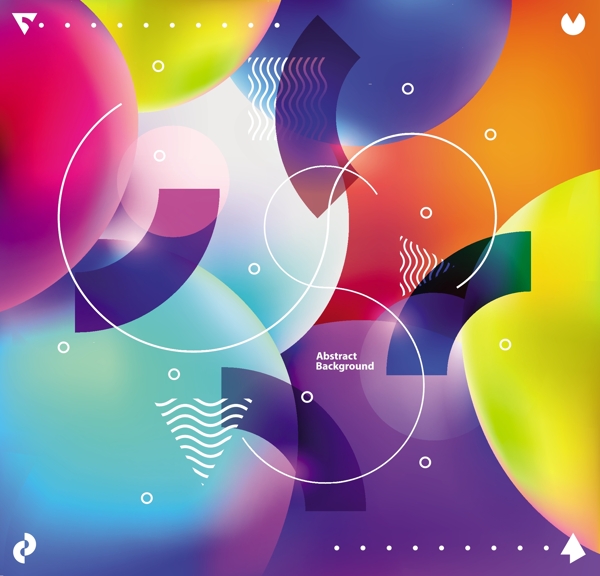 彩色多元素抽象科技海报背景素材