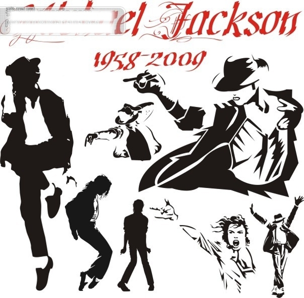 迈克尔杰克逊超酷人物插画矢量素材