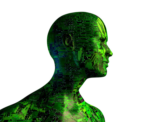 绿色芯片机器人图片