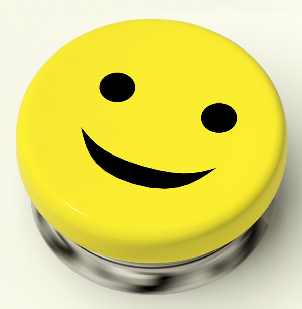 笑脸按钮为快乐和幸福的象征