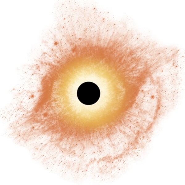写实风黑洞橙色星云宇宙免抠素材