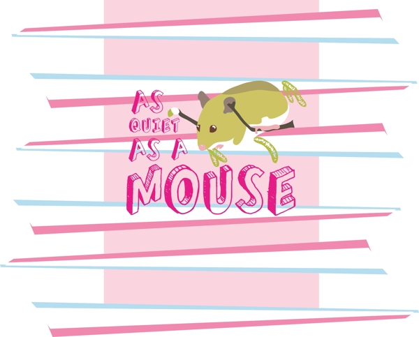 印花矢量图卡通动物老鼠文字英文免费素材