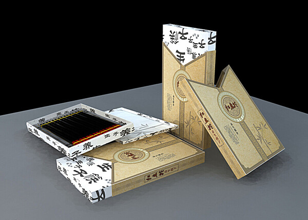 养生筷子包装盒3d效果图图片