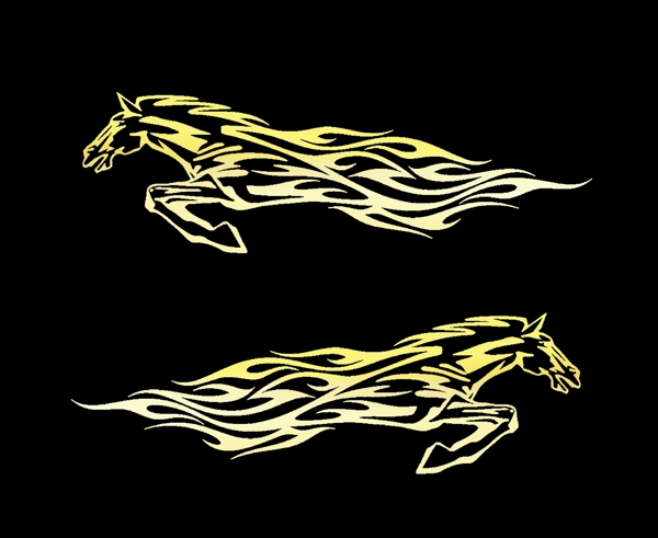 金色马logo设计