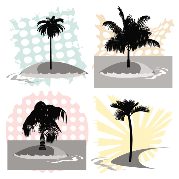 夏日椰子树剪影图片