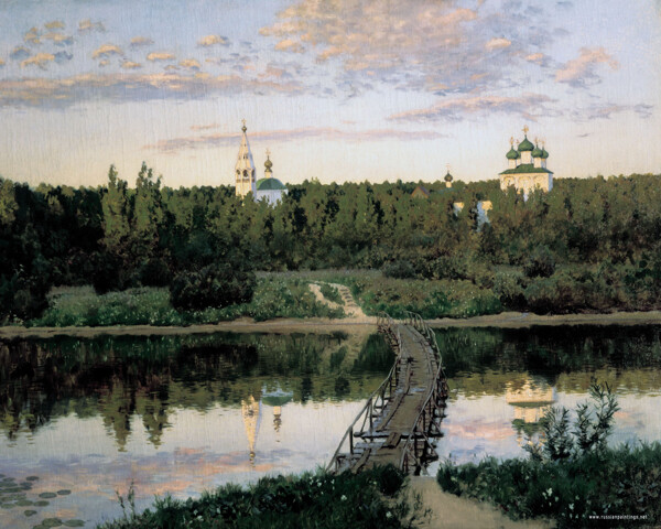 列维坦俄罗斯风景油画图片