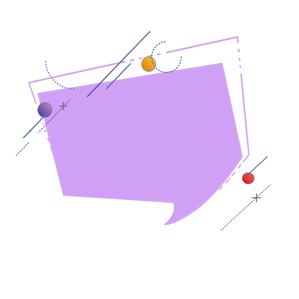 紫色孟菲斯几何图形边框