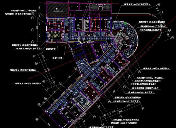 大型自助式KTV二层天棚布置图