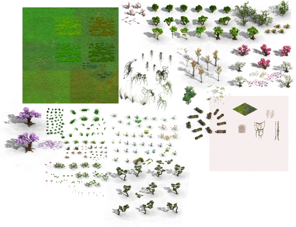 花草树绿植分层素材图片