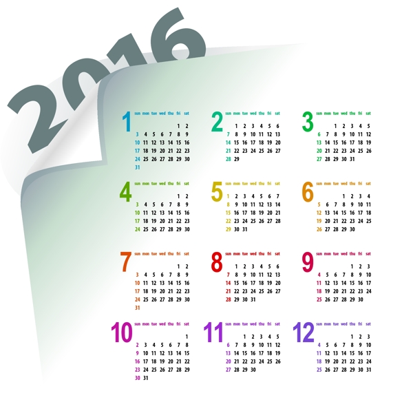 2016日历设计图片