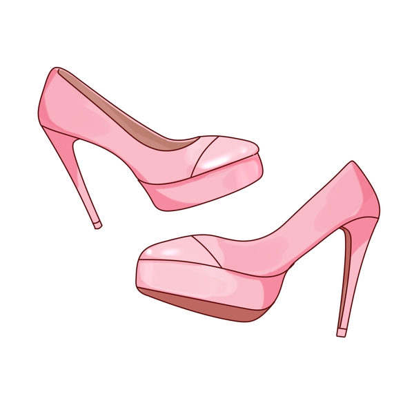 粉色浪漫粉色高跟鞋