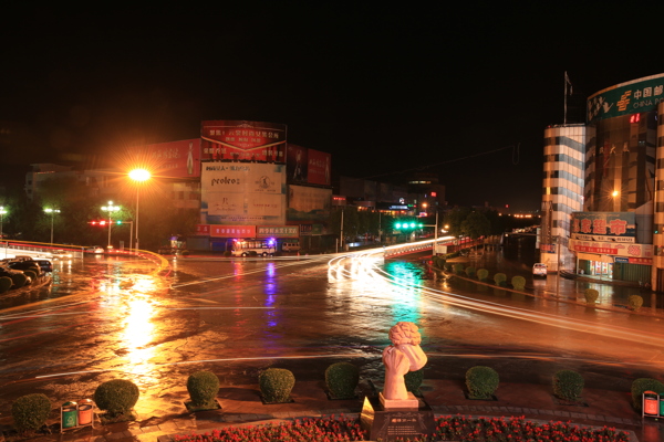 雨夜街景图片