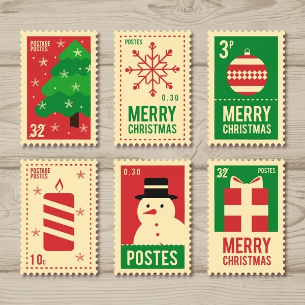 精美圣诞节邮票设计