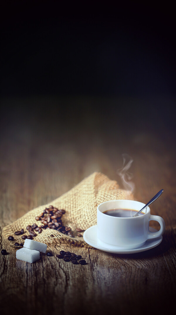 咖啡豆咖啡早餐H5背景素材