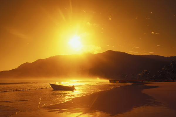 海边黄昏落日的景象图片