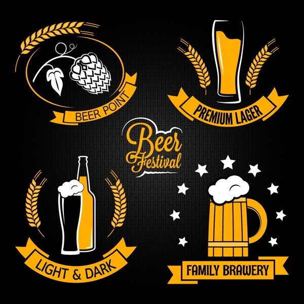 黄色啤酒标志