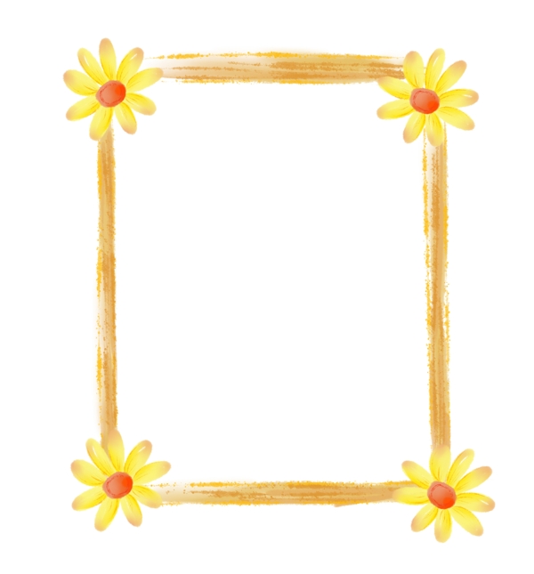 黄色的小花相框插画