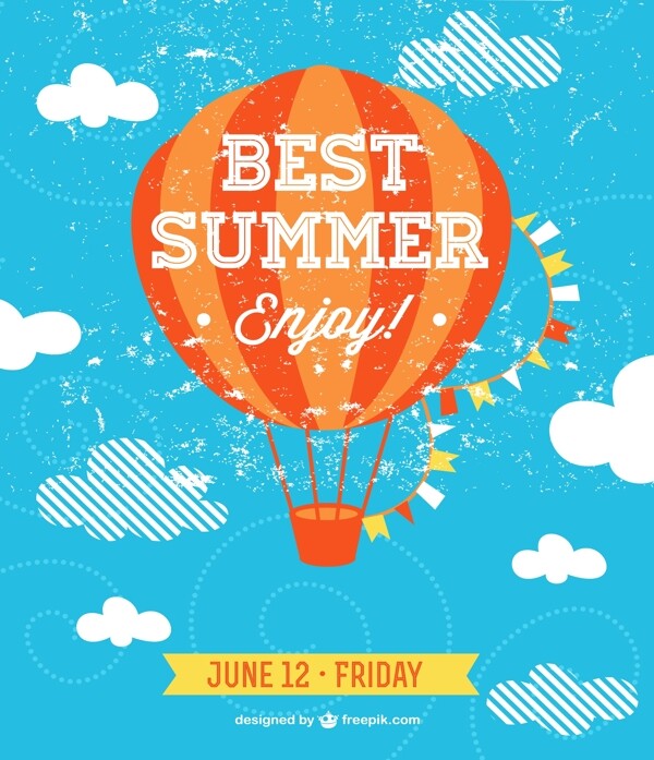 最好的夏季聚会的邀请和热气球