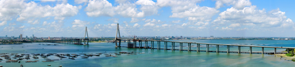 湛江海湾大桥全景图片