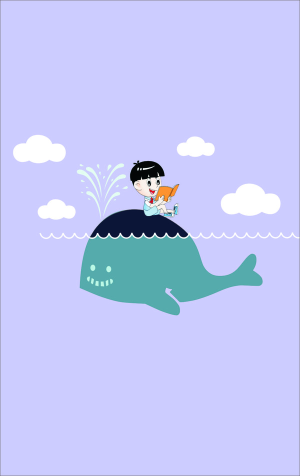 金蓓贝卡通手机壁纸鲸鱼系列