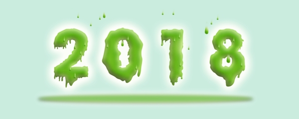 2018绿彩立体字体设计PSD模板
