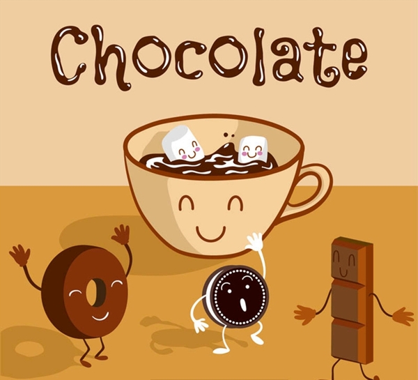 巧克力插画矢量图片