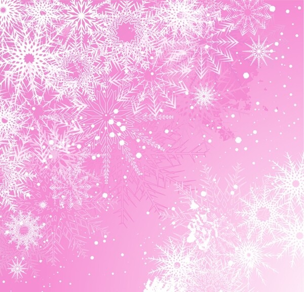 圣诞雪花粉色背景