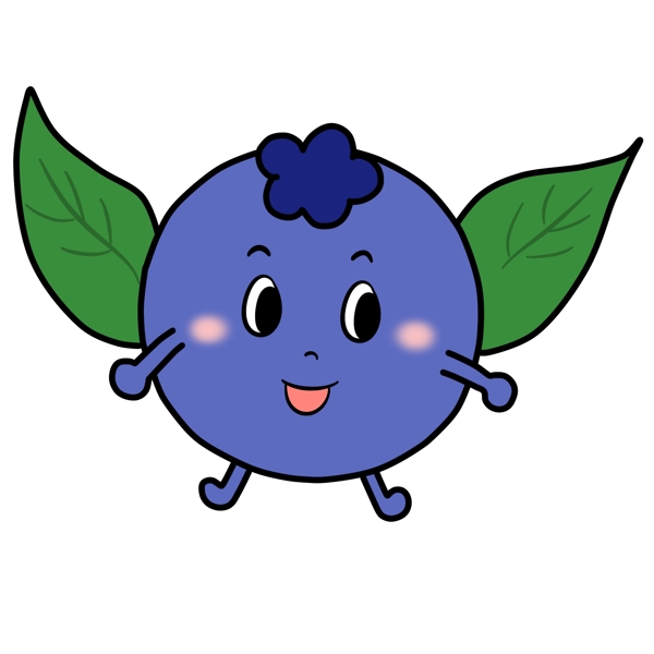 蓝莓表情一个可爱的蓝莓