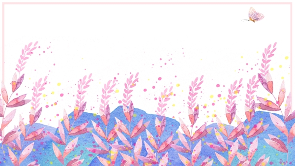 粉色花朵装饰创意边框