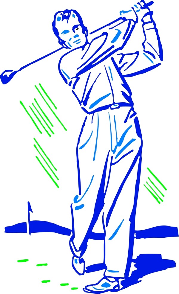 高尔夫球运动体育休闲矢量素材EPS格式0037