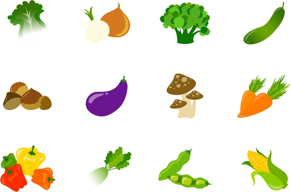 卡通矢量蔬菜元素背景