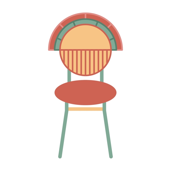 矢量卡通北欧糖果色椅子简笔画装饰元素