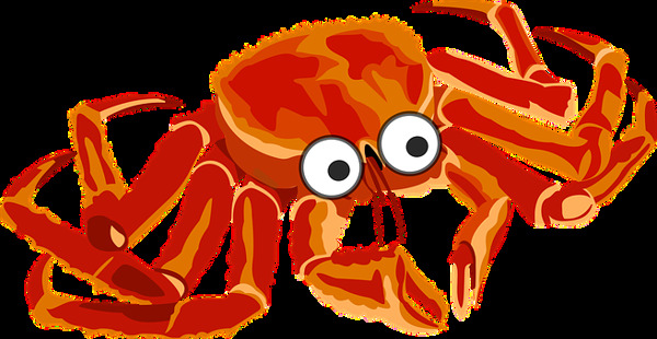 手绘红色可爱螃蟹图片免抠png透明素材