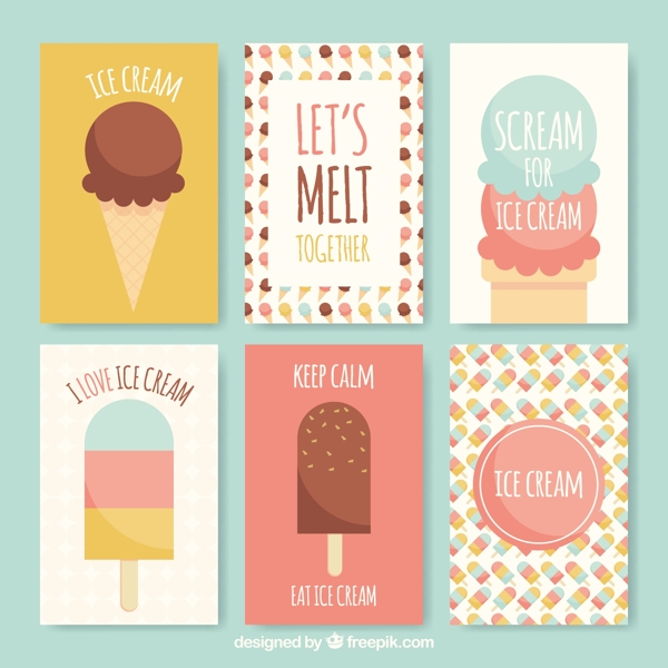 带冰淇淋的精美夏日卡片