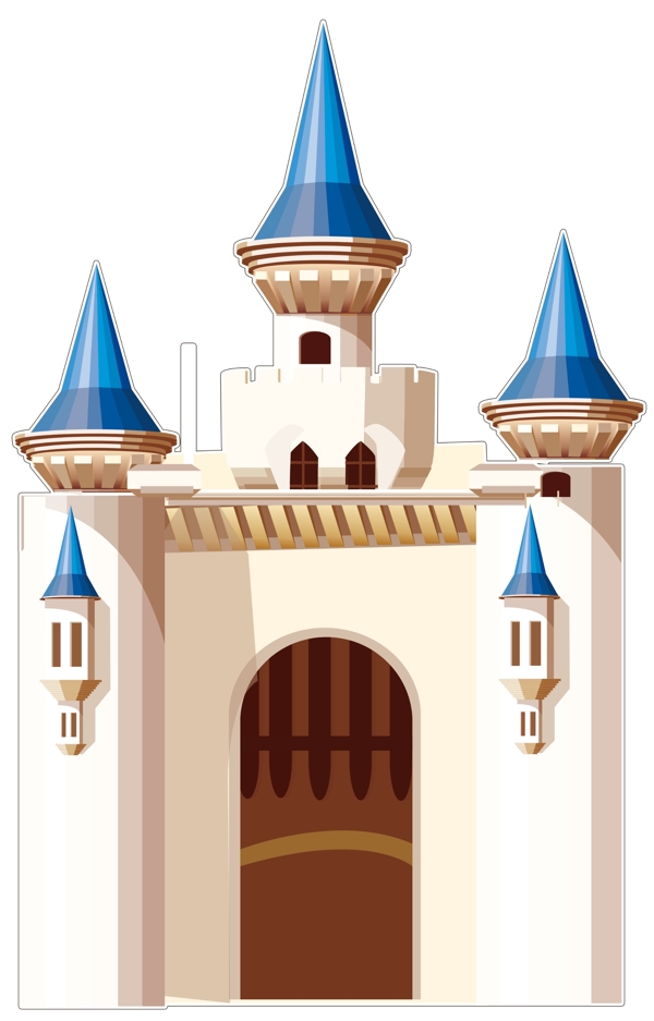 卡通小城堡分层可修改